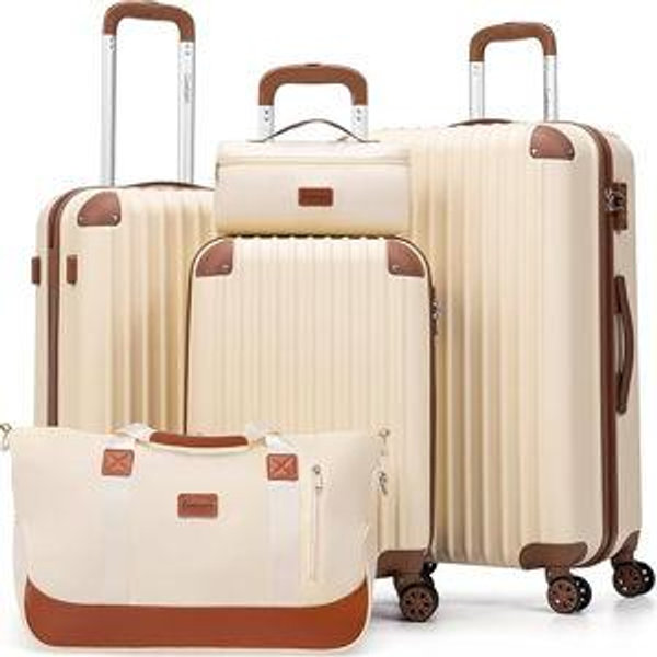 Luggage Sets 5 Piece Suitcases with Wheels, Suitcase Set ABS Hard Case Luggage with TSA Lock Spinner Wheels Durable Travel Luggage