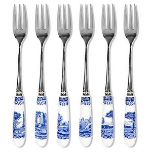 S/6 Porcelain Pastry Forks