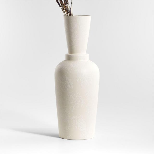 Warrick Funnel Neck White Vase 20"
