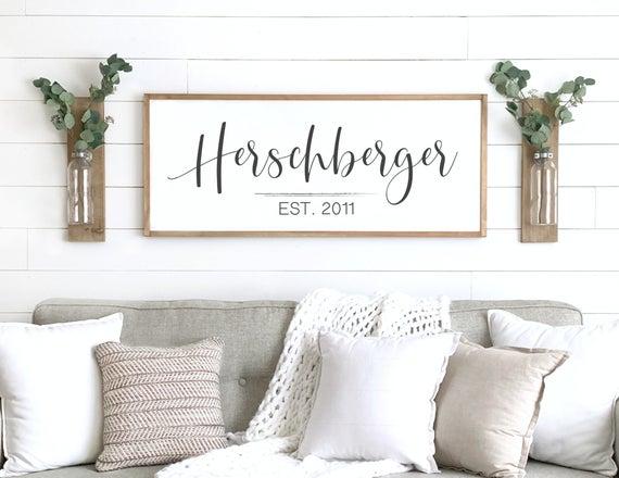 "Frentress Est. 2020" Personalized Sign, from Etsy