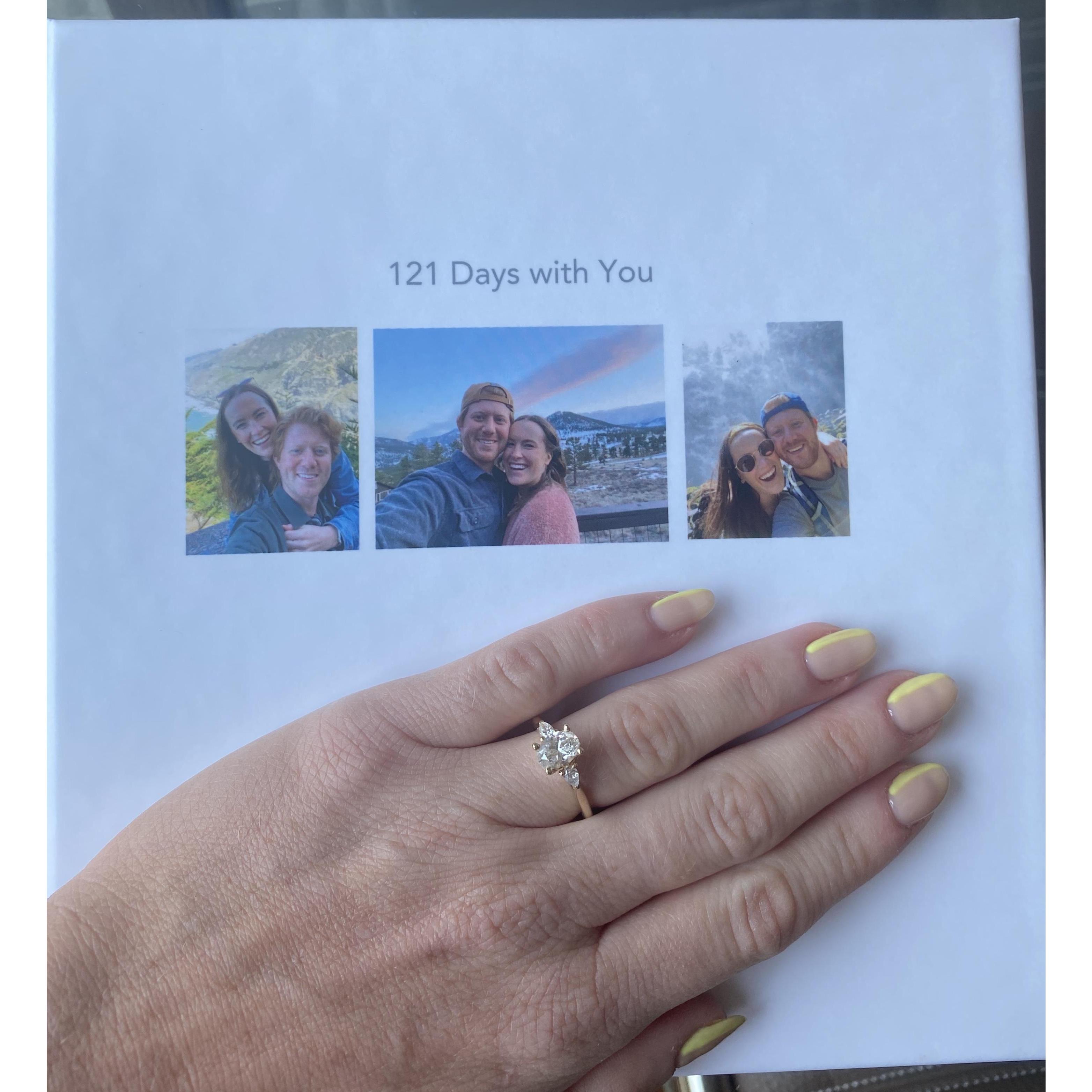 The book Justin gifted Molly during the proposal. July 1, 2021 was day 121.