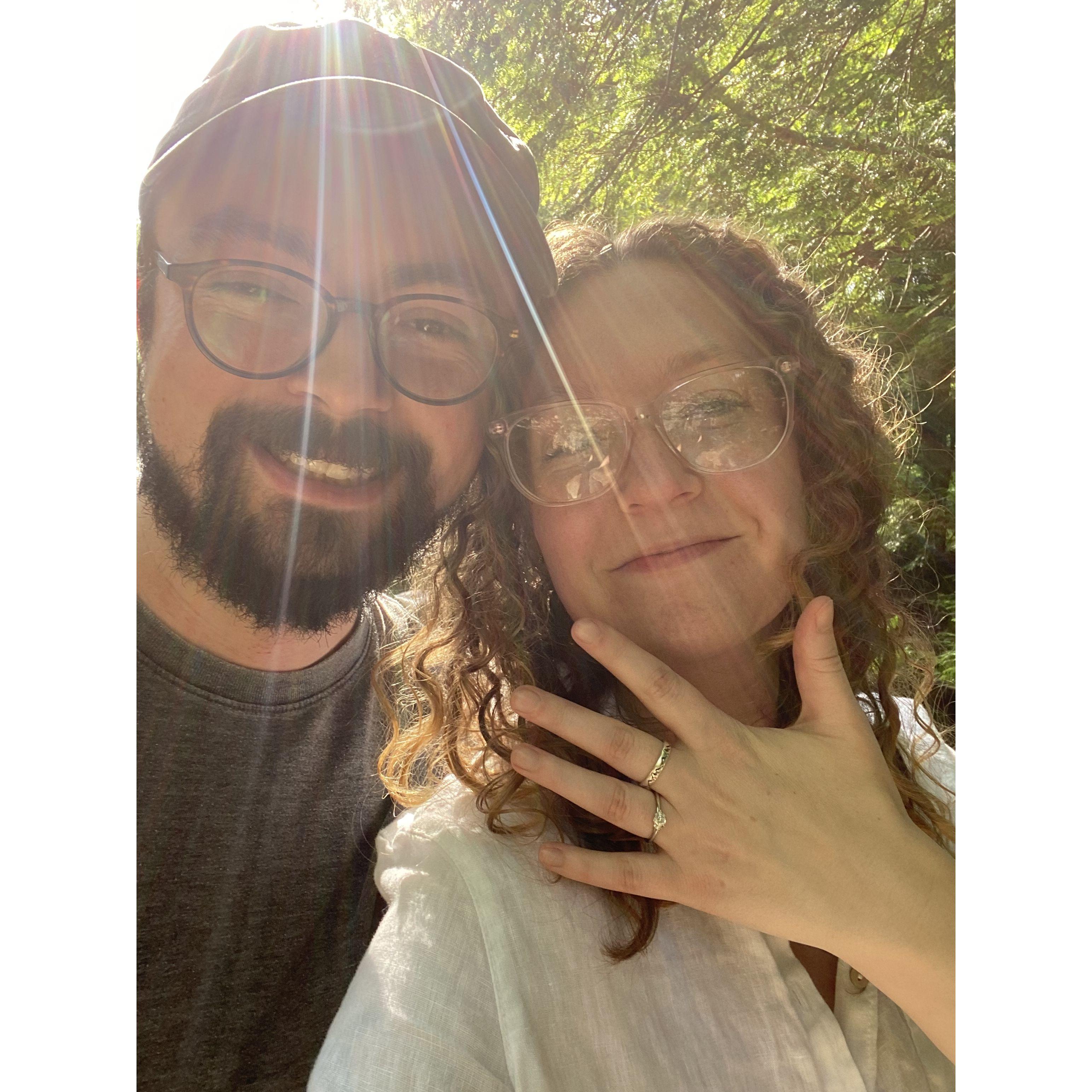 Engaged! James proposed with a diamond ring and a cooler full of cheese.