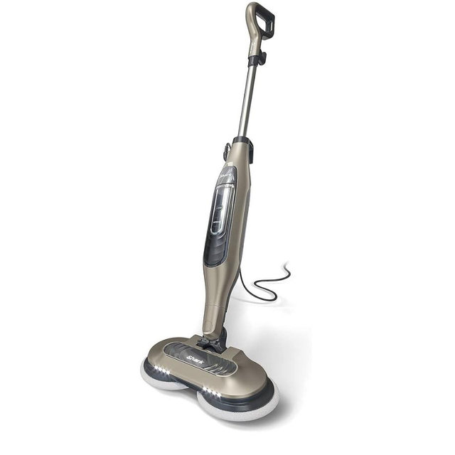 Shark S7001 Mop Scrub & Sanitize at The Same Time, Designed for Hard Floors, with 4 Dirt Grip Soft Scrub Washable Pads, 3 Steam Modes & LED Headlights, Gold (Renewed)