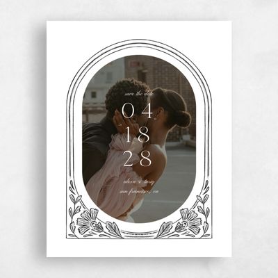 White Photo Wedding Save the Date - Duluth Photo