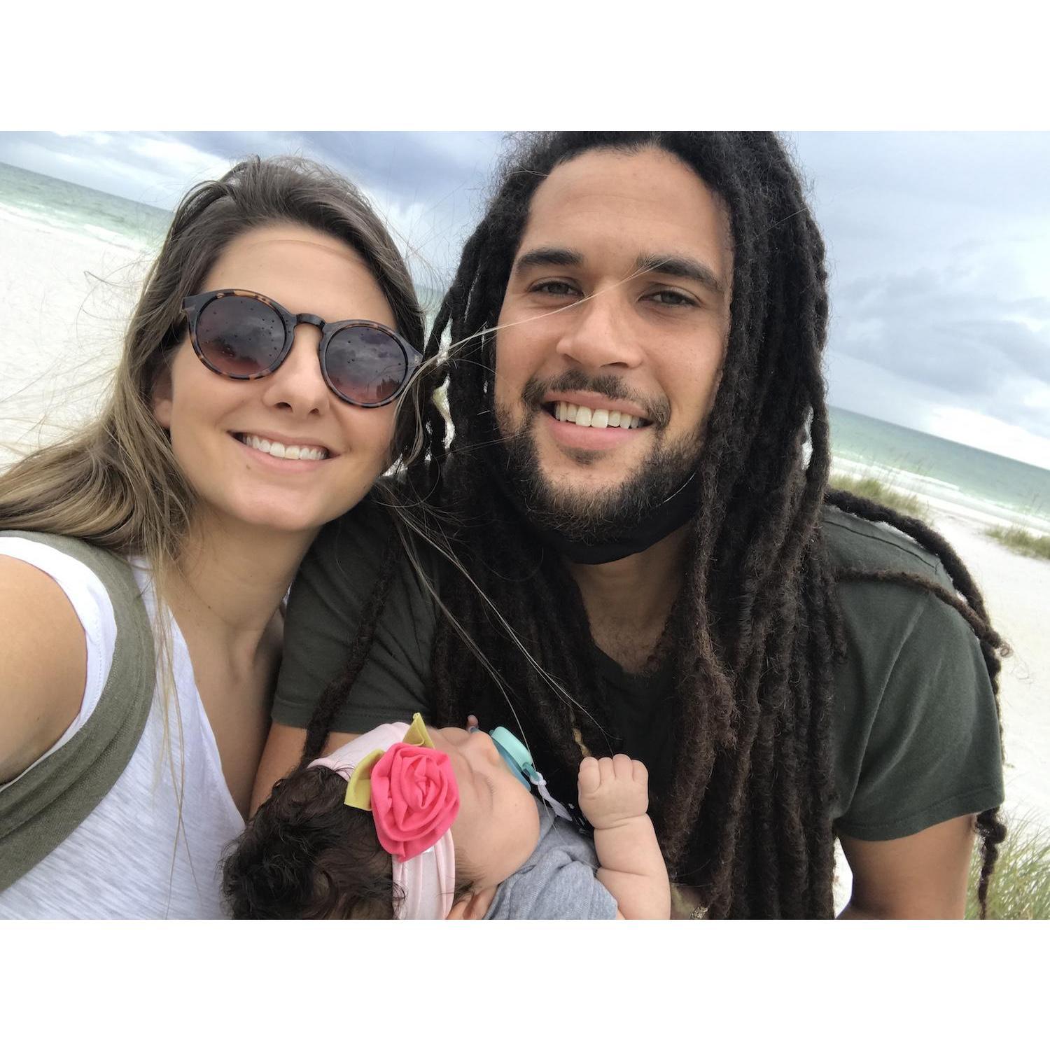 Our first beach trip as a family of 3.