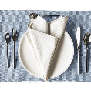 The Conscious Home - Eco Luxury Cotton Placemats | Eco Friendly Upcylced Cotton and Denim | Blue, Set of 4 | Reusable Placemat | Perfect for Everyday Use and Special Occasions, 14 x 20 inches.