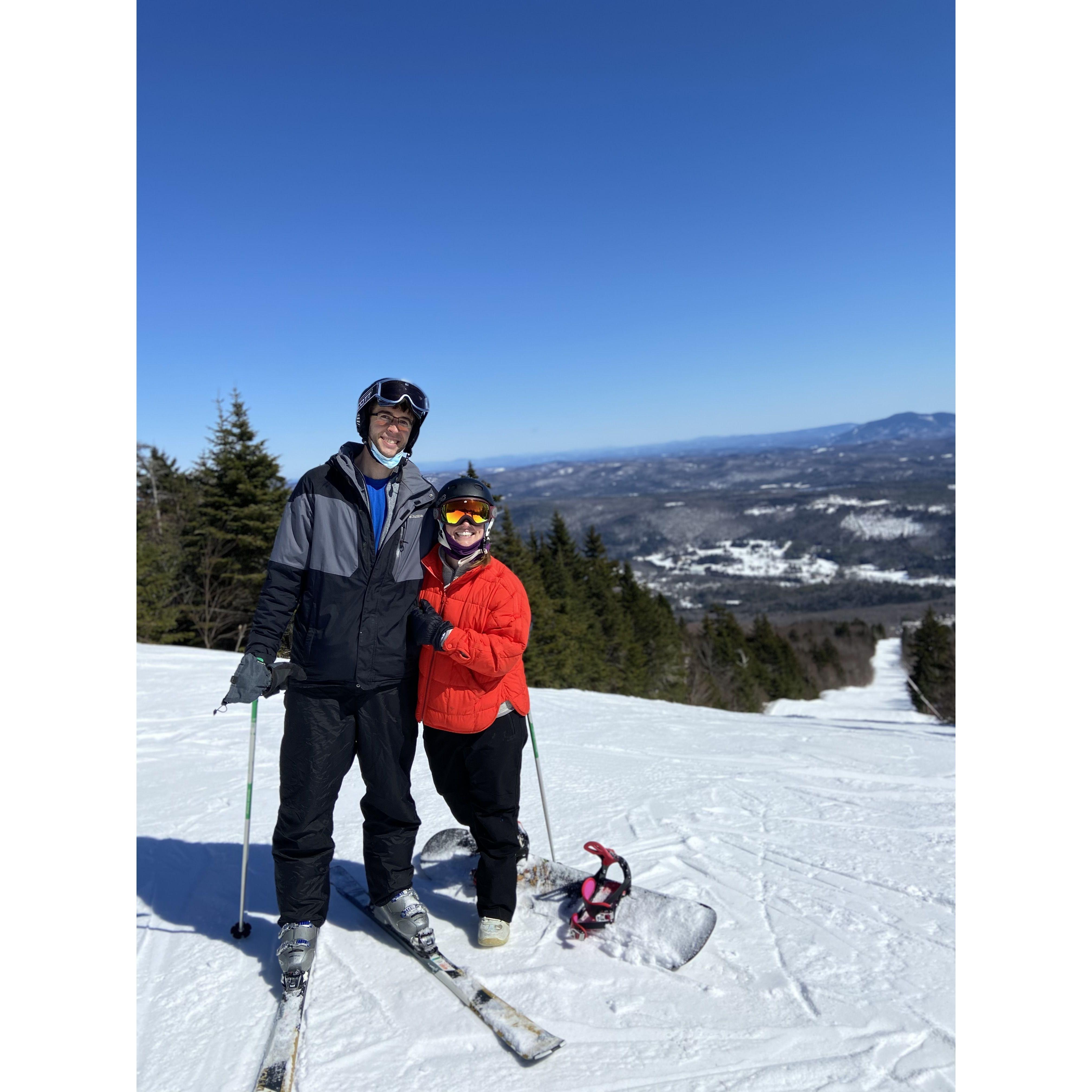 Our first vacation - a road trip for a long weekend of skiing in Vermont, February 2021