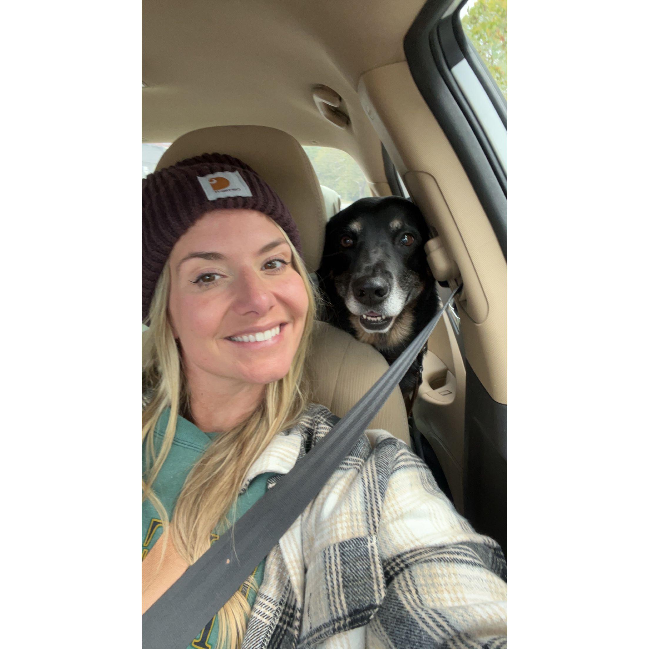 Although we don't have children, Claire is becoming a dog mom to our best guy, Hines.