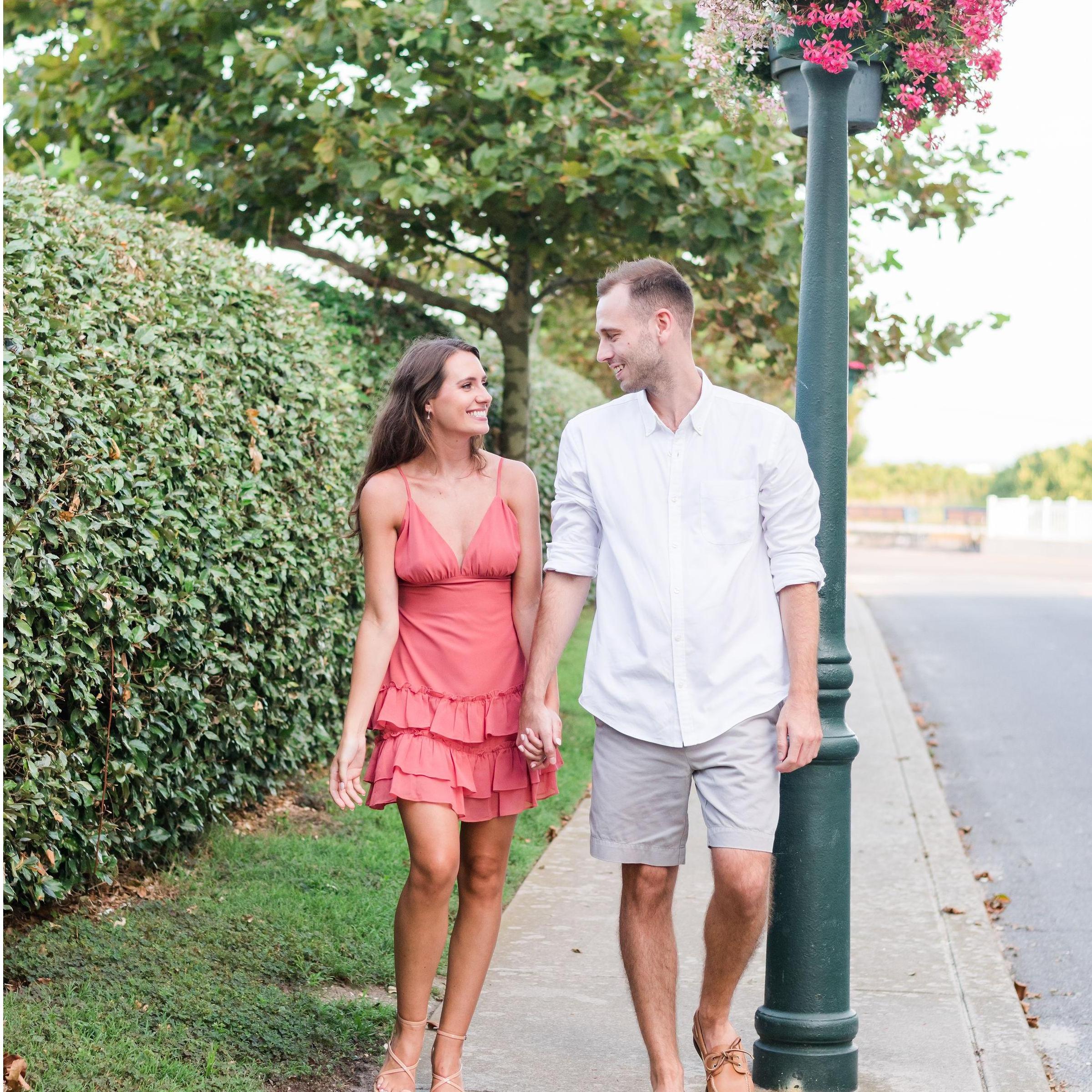 Walking around in Cape May for our Engagement Pictures