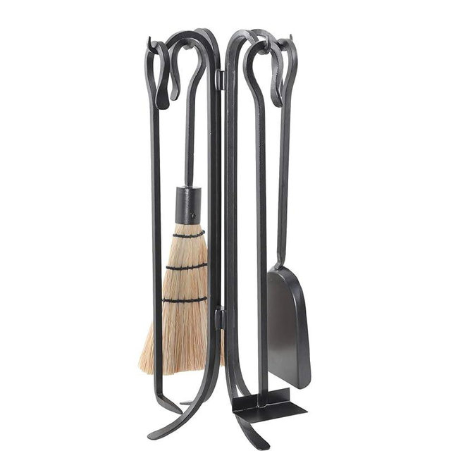 Minuteman International Shepherd's Hook IV, 5-Piece Fireplace Stove Tool Set 22-in