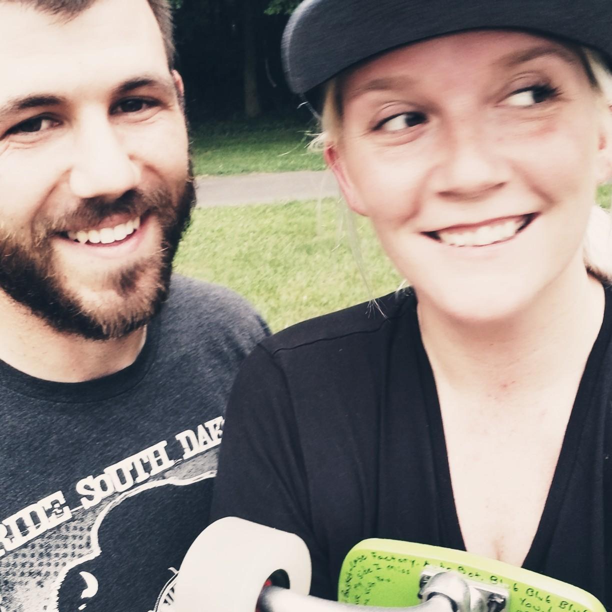 Our Second anniversary was spent long boarding (or trying to) in the park <3