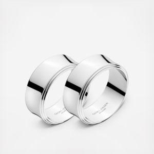 Georg Jensen Pyramid Napkin Ring, Set of 2