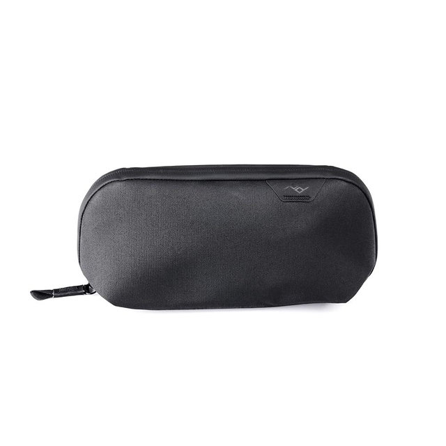 Peak Design Small Tech Pouch, Black, Electronics Organizer for Travel or Everyday Carry, Origami-Style Storage, Cable Pass-Through, Weatherproof Recycled Nylon, Gear Carry Bag for Men and Women