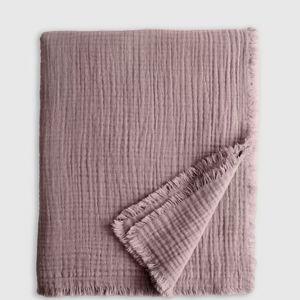 Organic Airy Gauze Throw in Fig