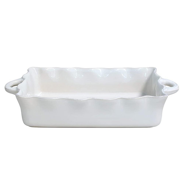 Casafina Stoneware Ceramic Dish Cook & Host Collection Large Rectangular Baker Casserole, (White) L14"xW10"