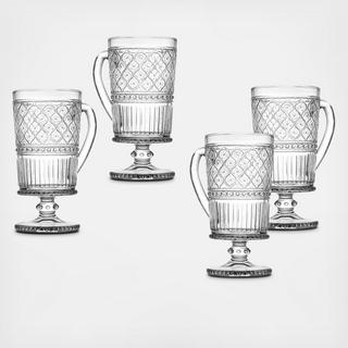 Claro Footed Coffee Mug, Set of 4