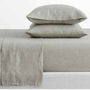 Belgian Flax Linen Hemstitch Sheet Set - Bamboo