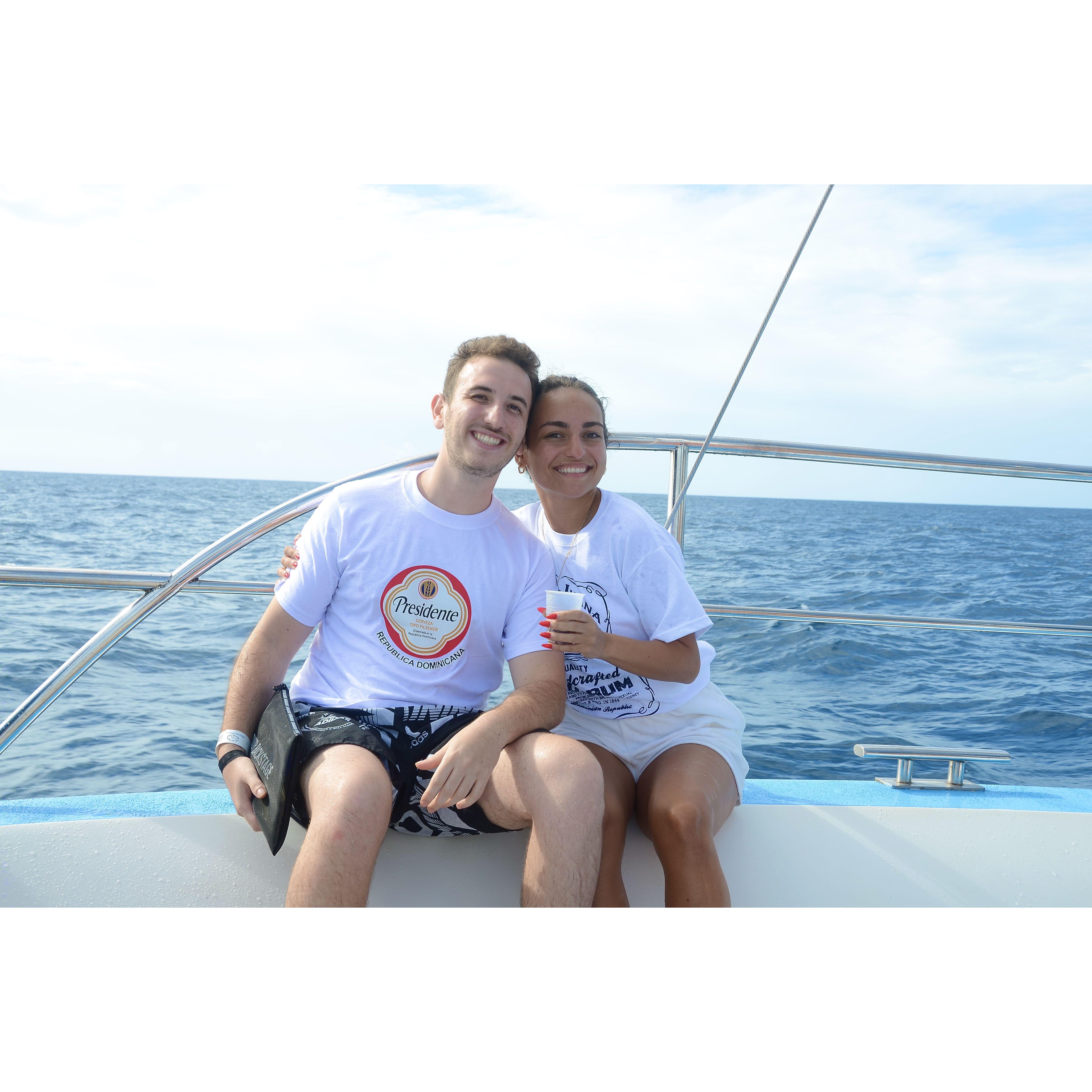 Our first vacation together, the Dominican Republic! Fun fact, Gabie found out she can't swim about 20 minutes after this picture was taken