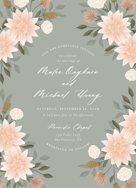 Simeri Portrait | Pale Sage | Zola Wedding Invitations