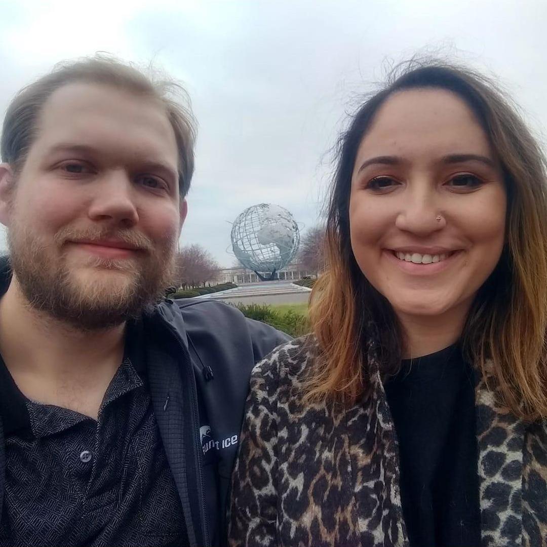 One of our first dates. The relationship lasted, the beard did not.