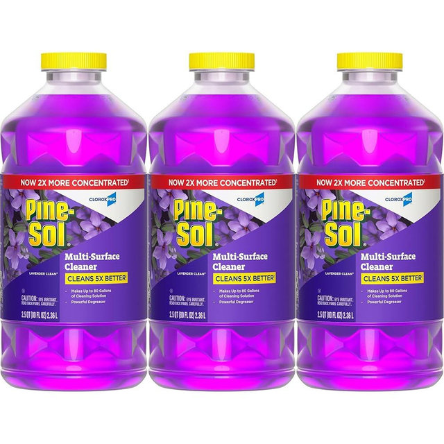Pine-Sol Multi-Surface Cleaner, CloroxPro, 2x Concentrated Formula, All-Purpose Cleaner, Lavender Clean, 80 Fl Oz, Pack of 3