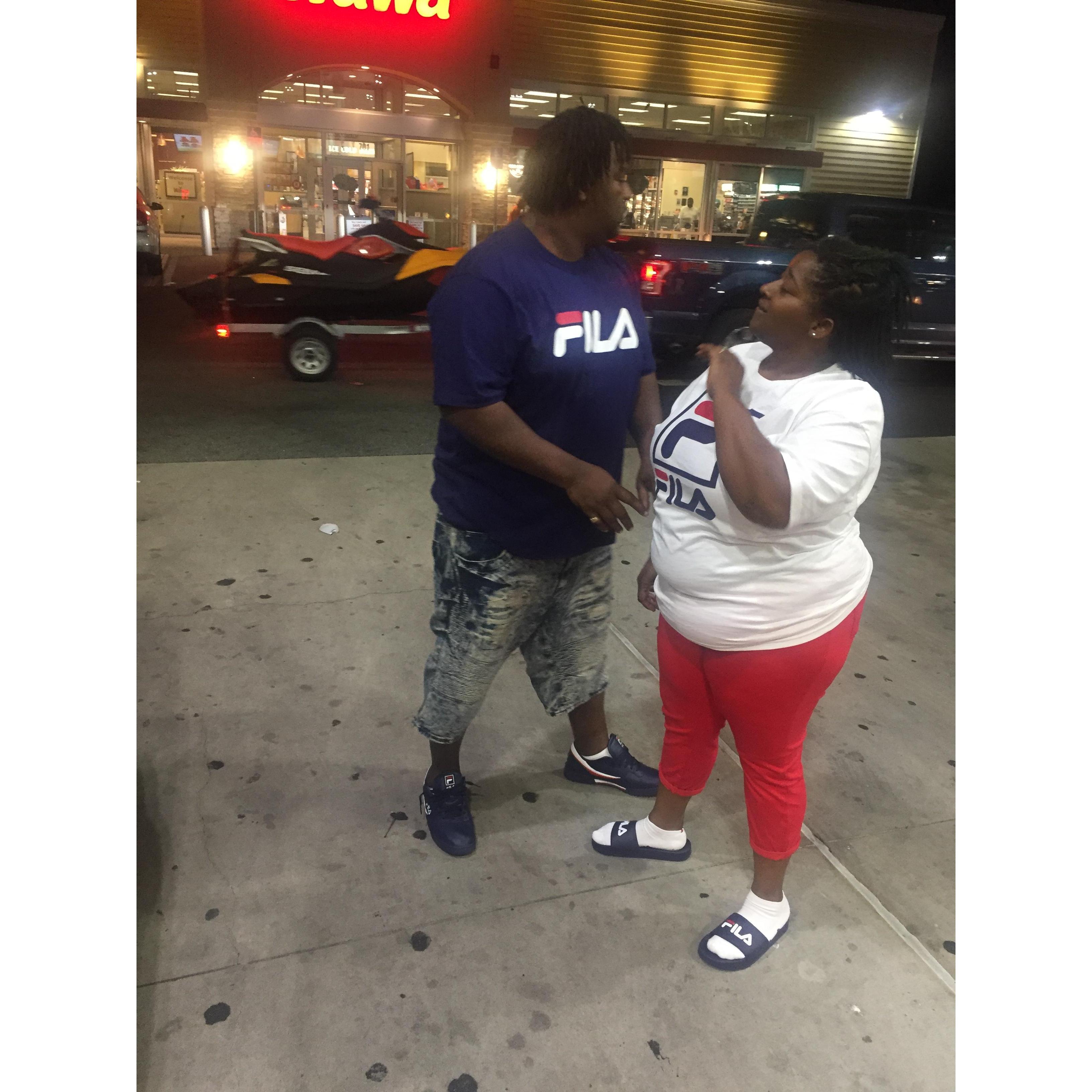 Us being us silly at the gas station