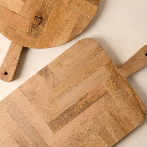 Herringbone Round Serving Board