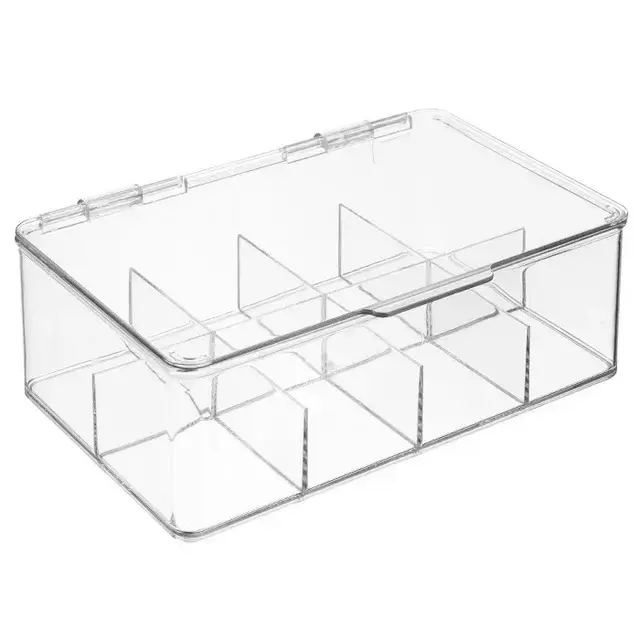 mDesign Stackable Plastic Tea Bag Organizer Kitchen Storage Box