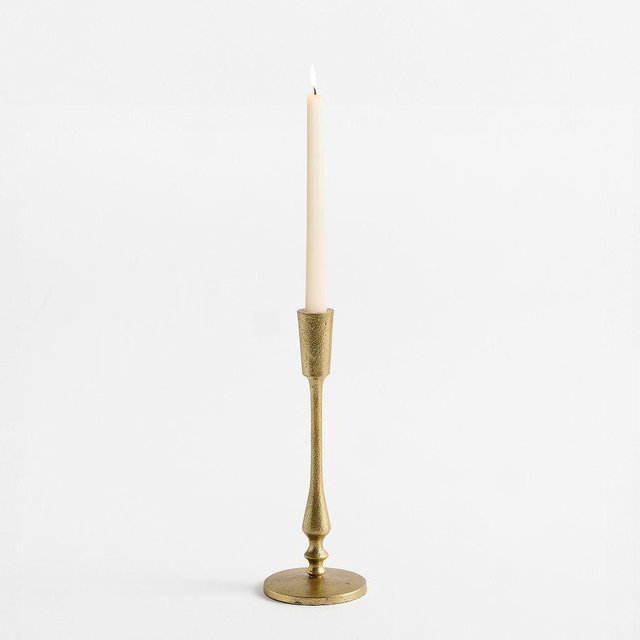 Edgewood Taper Holder, Brass, 10"