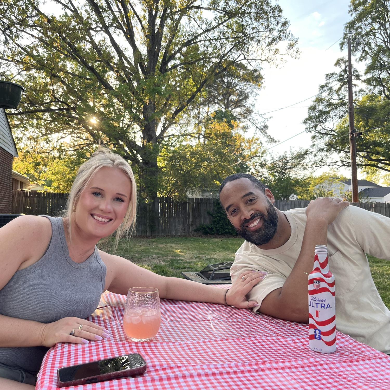 Our backyard is home to so many of our favorite memories, including our engagement and countless moments with friends and family.