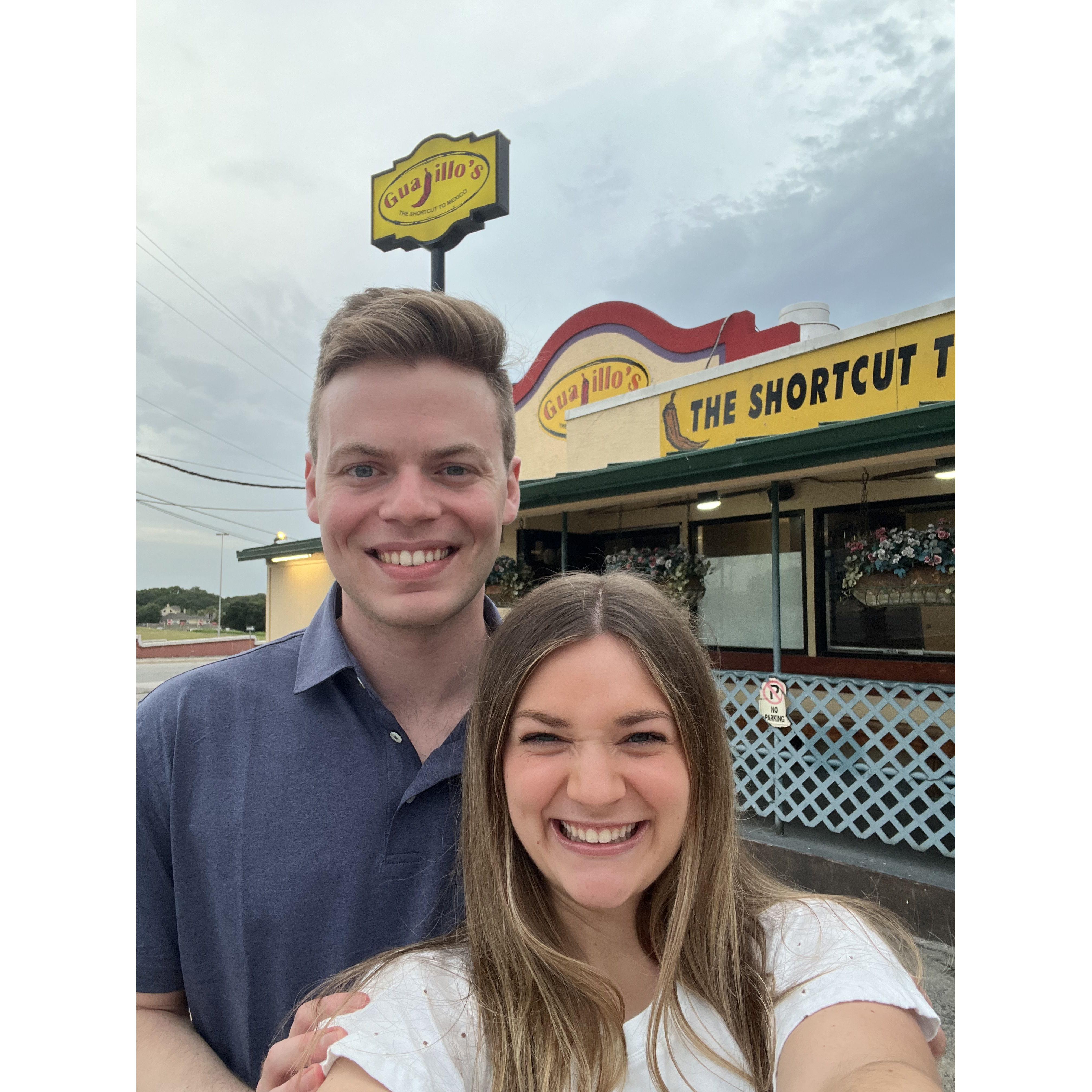 While in San Antonio, Price made sure Erin got her fill of Mexican food. Guajillo's is one of their favorite restaurants in town.