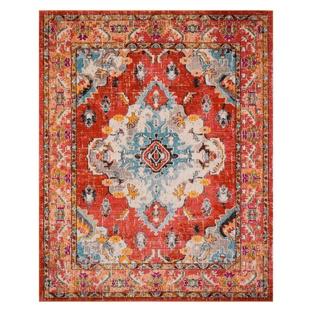9'X12' Medallion Area Rug Orange/Light Blue - Safavieh