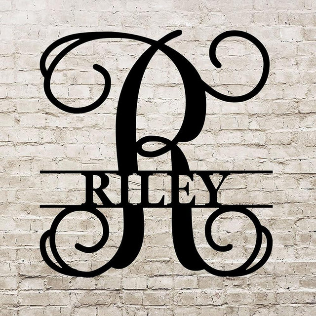 Personalized Metal Monogram Letter, Customized Door Hanger Monogram, Split Letter Monogram