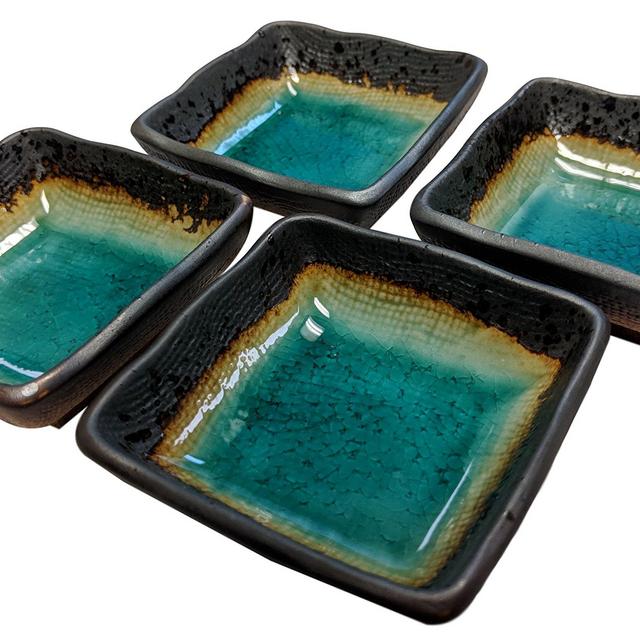 Set of 4 Sauce Dishes, Green (Sauce dish set)