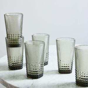 Tall 15 oz Malcolm Beaded Drinking Glass Sets