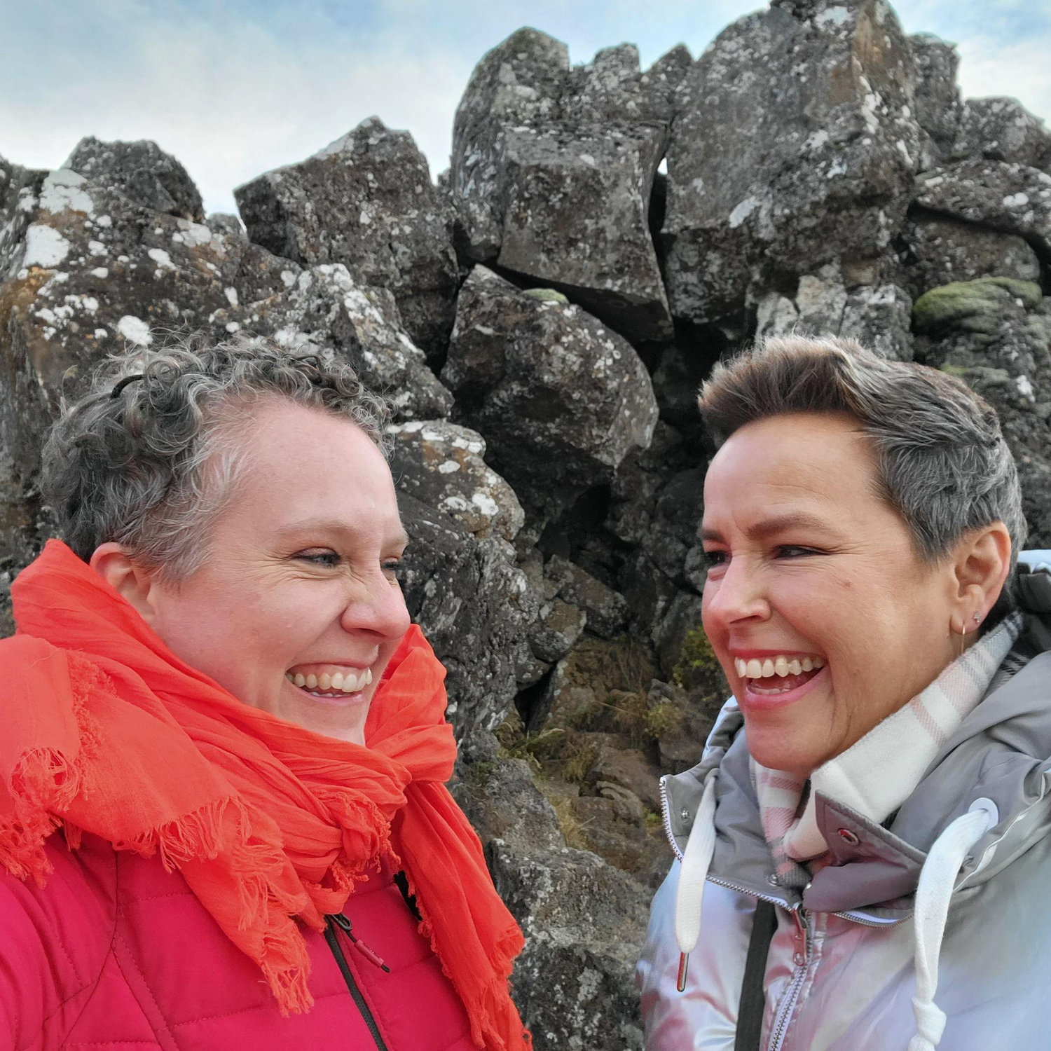 Iceland in October 2021. We are standing atop the divide between tectonic plates. Amazing.