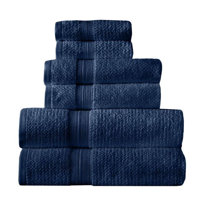 Arm & Hammer 6pc Quick Dry Set Bath Towels and Hand Towels with Washcloths Dark Blue