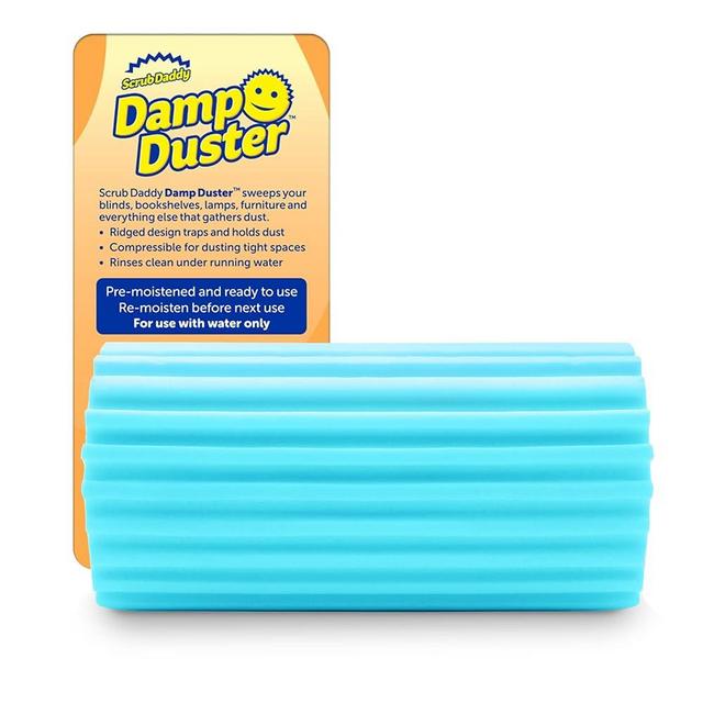 Scrub Daddy Damp Duster, Magical Dust Cleaning Sponge, Dusters for Cleaning, Venetian & Wooden Blinds Cleaner, Vents, Radiator, Skirting Boards, Mirrors, Dust Brush Tools, Home Gadgets, Light Blue