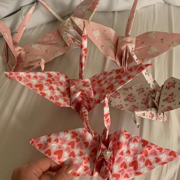 When Eric proposed he wasn't quite sure which crane to use.  So he made MANY cranes.  I still have all of them!