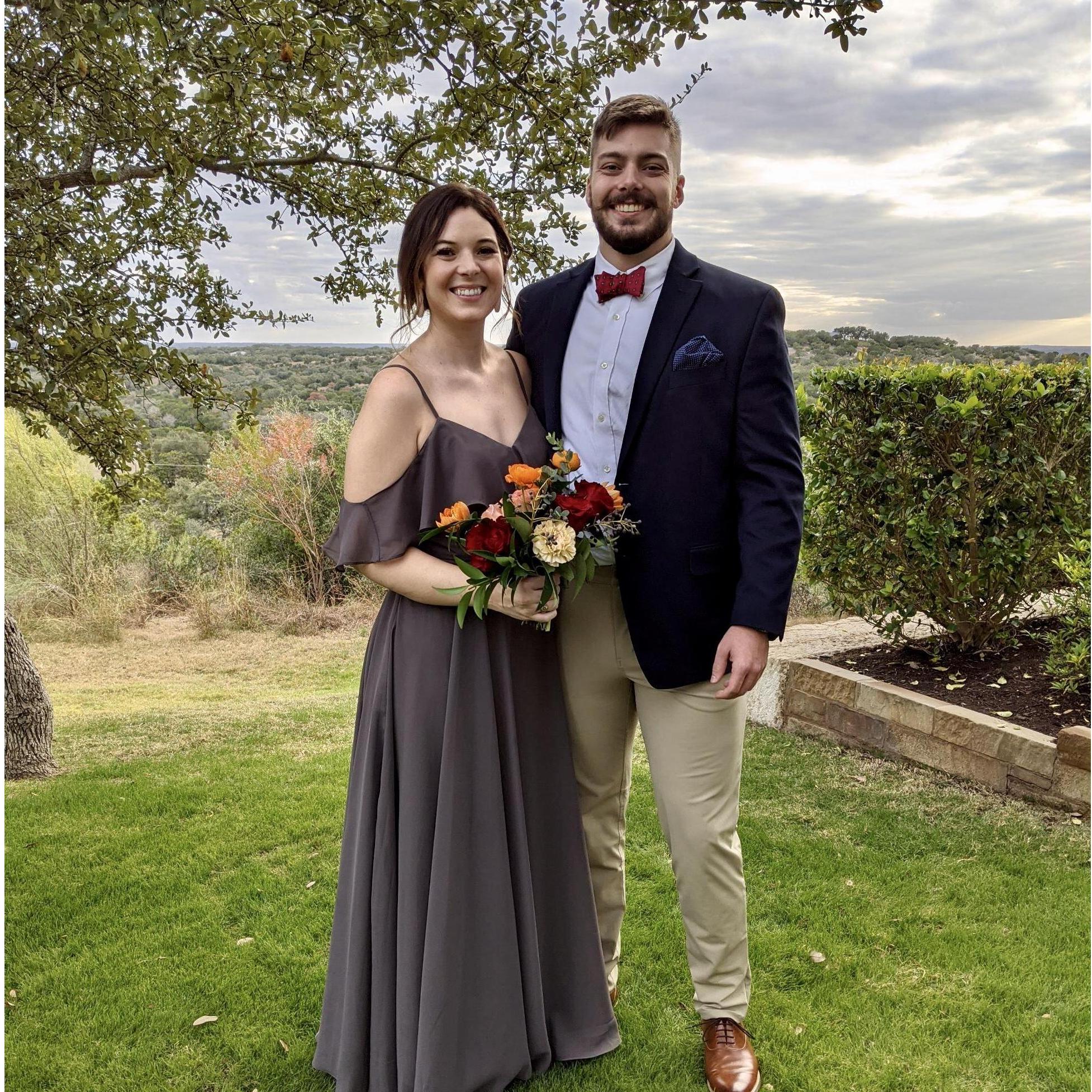 At our friend's wedding!