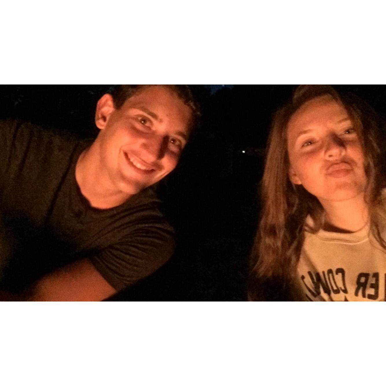 Camping bonfire