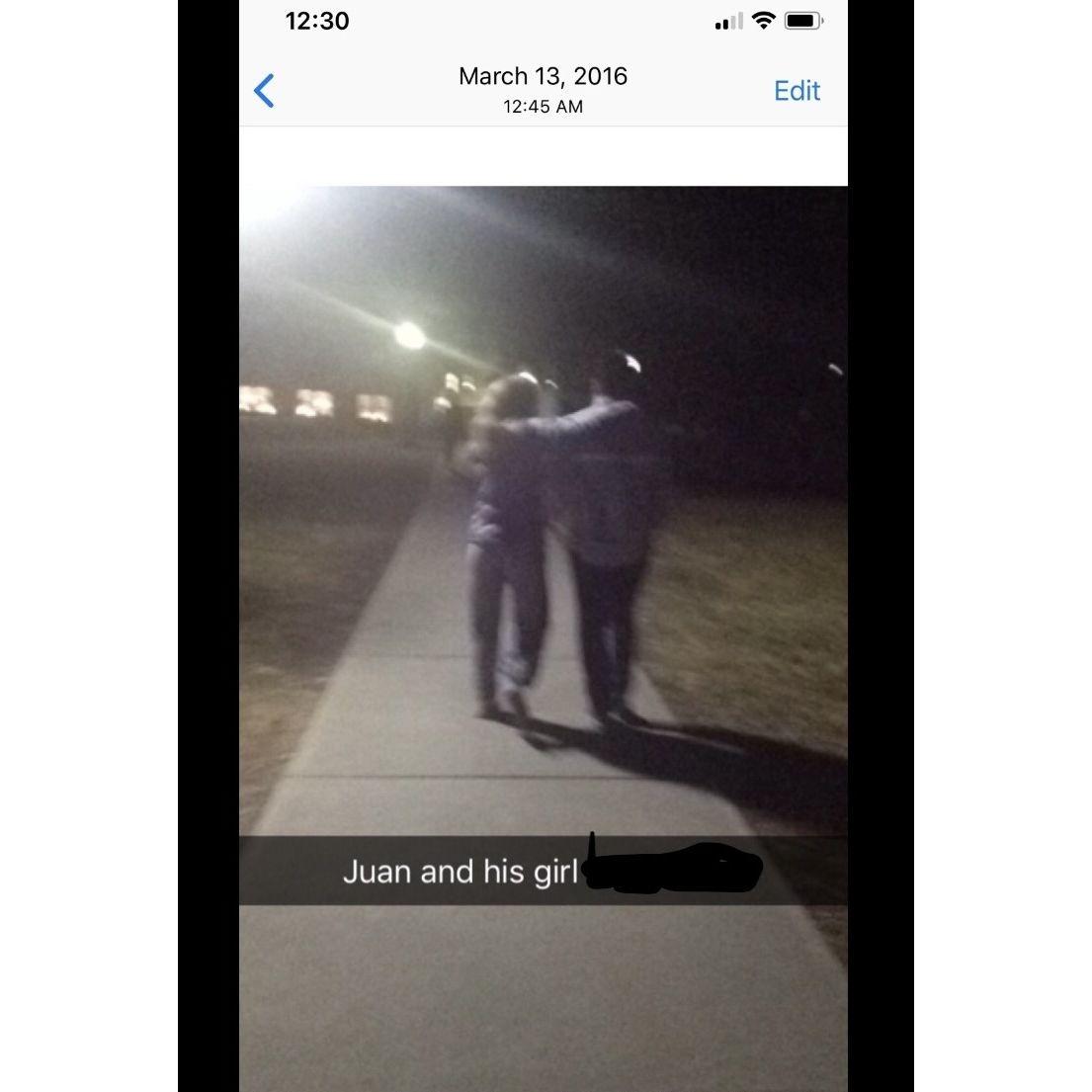 Our first photo together, the night we decided to "officially" date. 