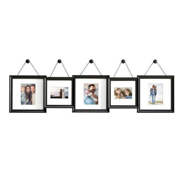 Gallery 5-Photo  Hanging Finial Frame Set in Satin Black