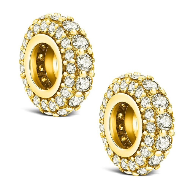 KEQ 925 Silver Spacer Stopper Bead Charms Clearance for Pandora Bracelets Birthstone CZ Always Stopper Mother's Day Jewelry Christmas Gifts for Mom Grandmom Granddaughter Wife Sisters Friends