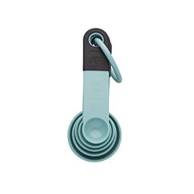 KitchenAid KE057OHAQA Classic Measuring Spoons, Set of 5, Aqua Sky/Black