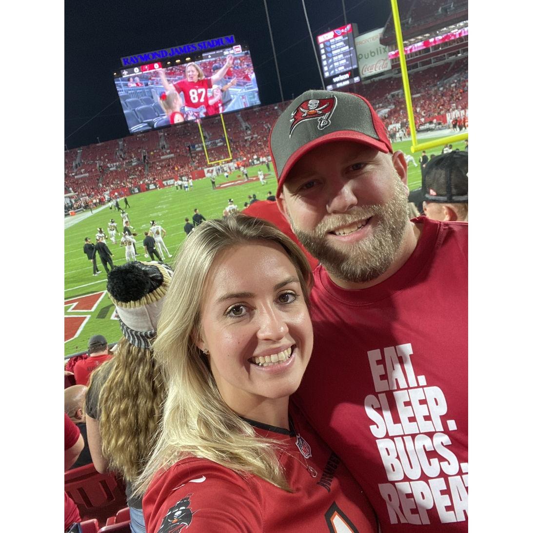 Our first Bucs game where we watched Tom Brady 'do what he does'