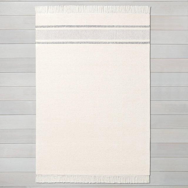 2' x 3' Tri-Striped Area Rug Railroad Gray / Jet Gray / Sour Cream - Hearth & Hand™ with Magnolia