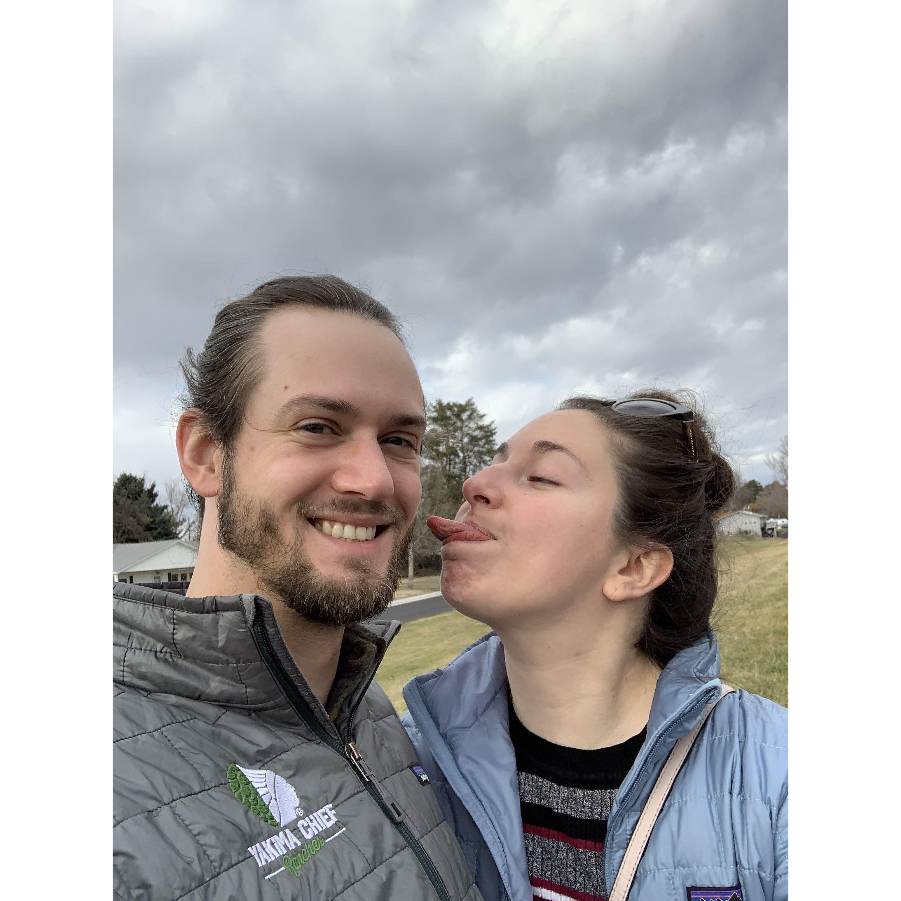 Being goofy at Howard Amon park, Richland WA
