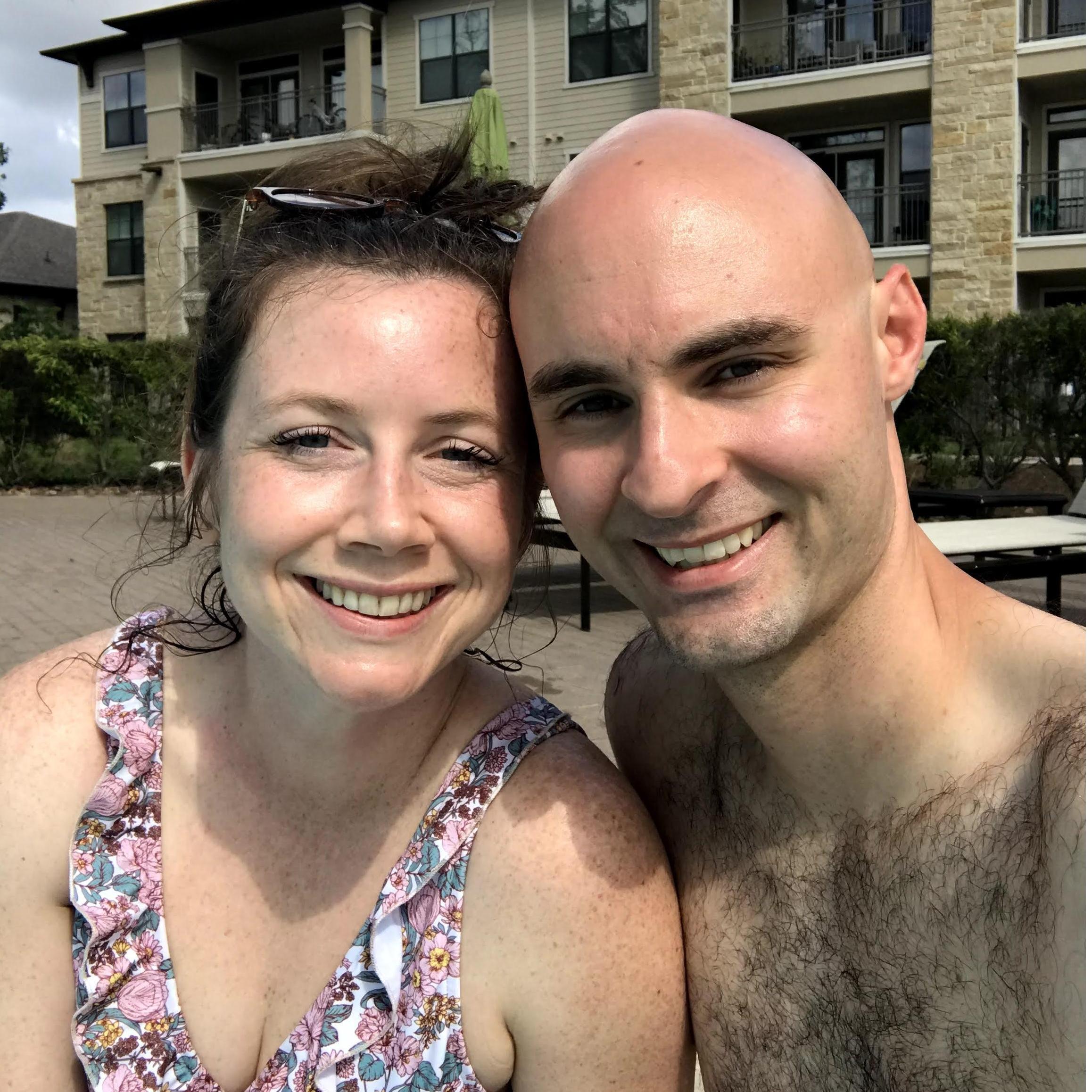 On one of my Katy visits, Colin surprised us all by randomly shaving his beard off one morning. What a goofball.