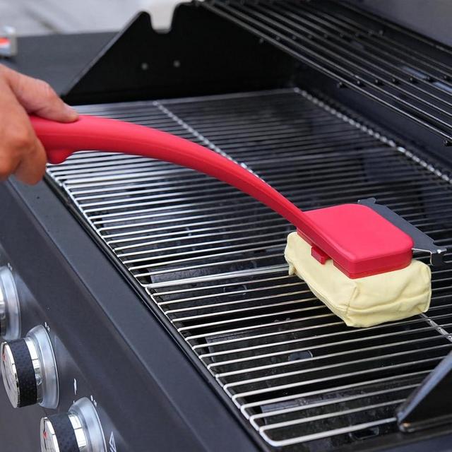 Grill Brush for Outdoor Grill, Bristle Free Steam Grill Brush with Sus304 Stainless Steel Scraper, BBQ Brush Non Metal Bristles, Grilling Accessories Fit Most Grills, Gifts for Men Dad Husband